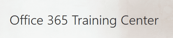 Office 365 Training Center Banner