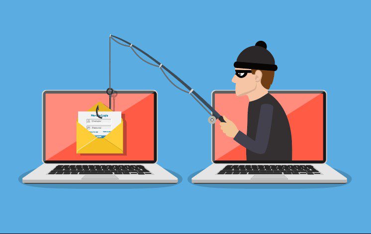 Hacker fishing for email from one computer to another