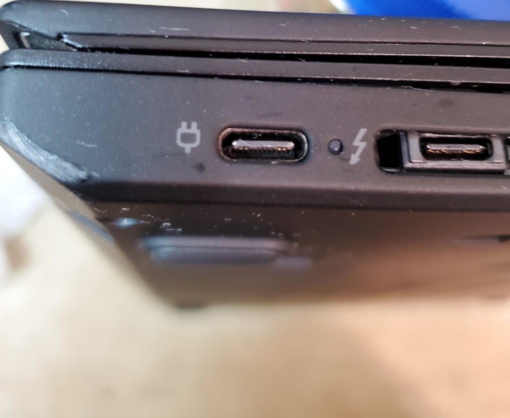 Screenshot of a USB-C port on a laptop