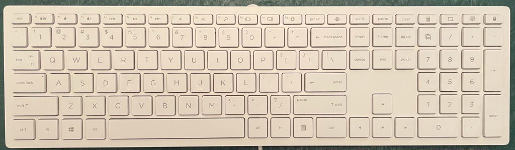 Picture of a white keyboard