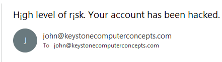 spammer tricks include the appearance of an email being sent from your own account.