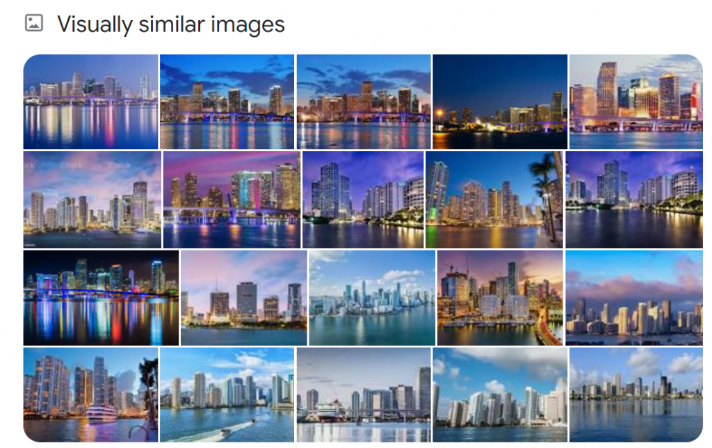 similar images of the Miami skyline.