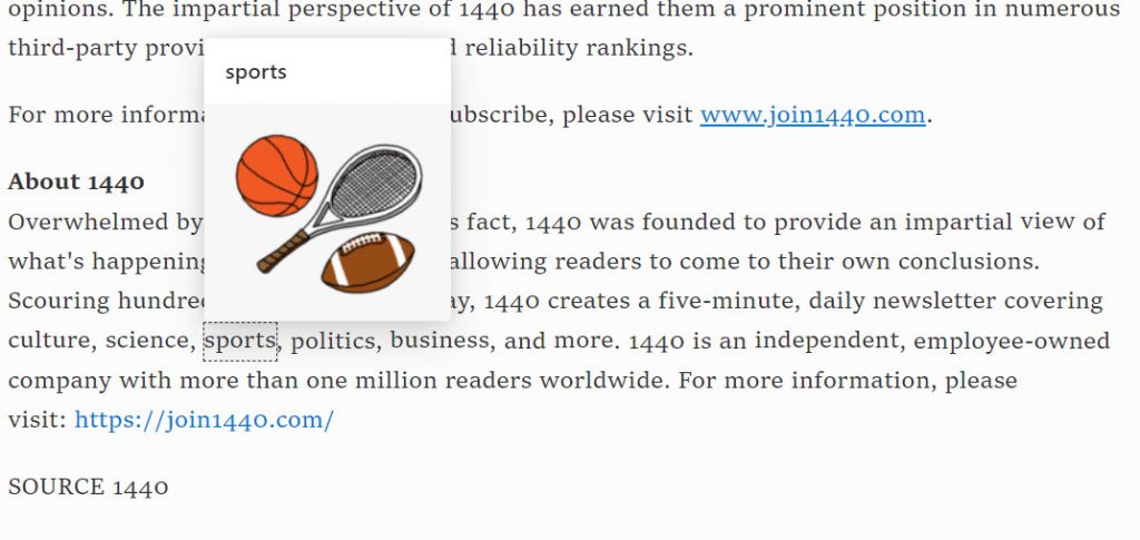 Screenshot of the Reading Preferences Picture option