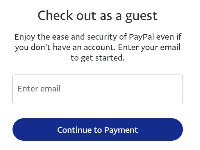 PayPal pay as guest screenshot
