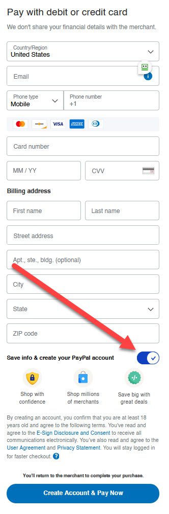 Where to turn off automatically creating an account.