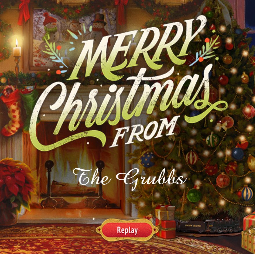 Of coursek a train Christmas greeting card.