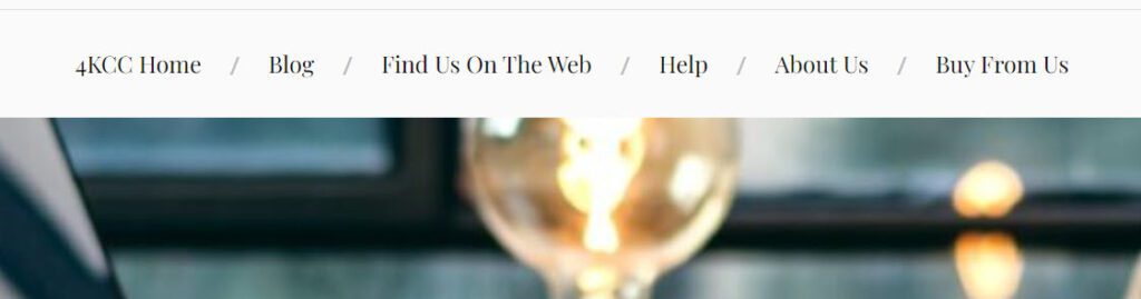Website Menu Change screenshot - the new menu