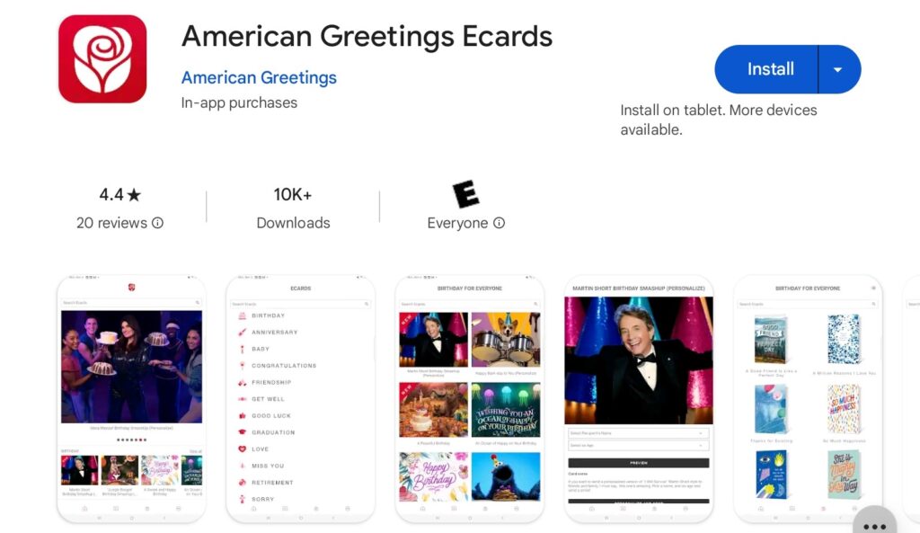 My December App Pick - American Greetings Ecards in the Google Play Store